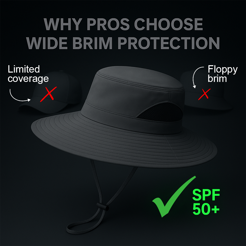 SPF50+ Wide Brim Golf Hat - Ultimate Sun Protection